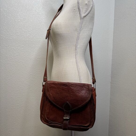 Komal's Passion Leather Satchel Shoulder Side Handbag Bag Leather Vintage Brown - Picture 9 of 9